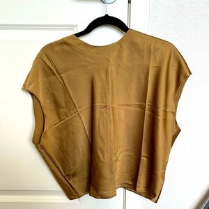 Banana Republic gold hammered satin blouse